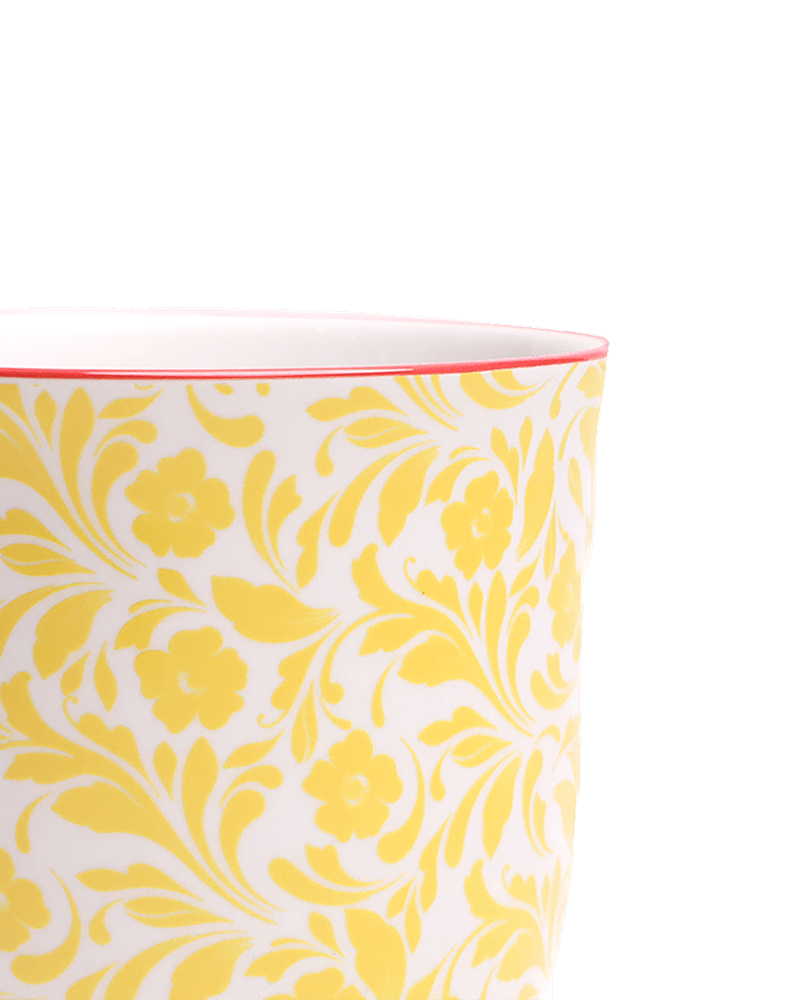 Liberte Porcelain Pot And Saucer Set With Drainage - Chive UK