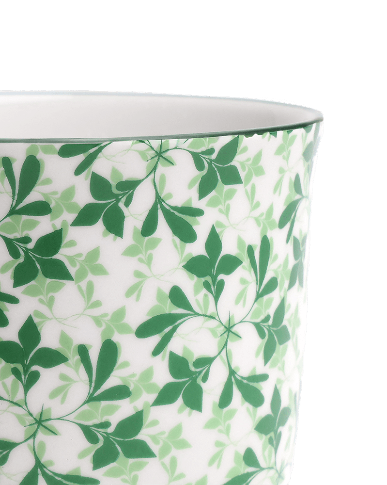 Liberte Porcelain Pot And Saucer Set With Drainage - Chive UK