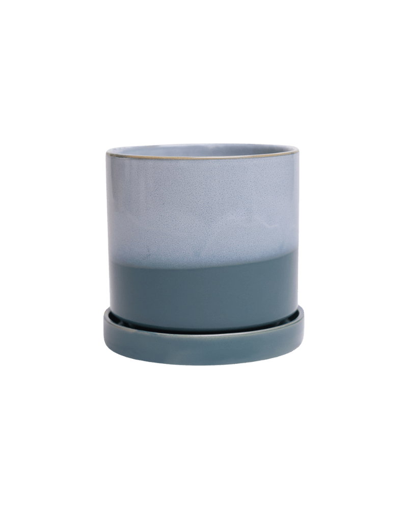 Minute Ceramic Pot And Saucer Set With Drainage - Chive UK