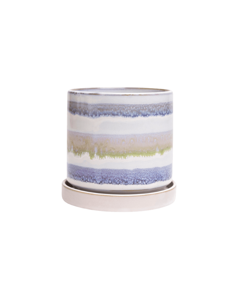 Minute Ceramic Pot And Saucer Set With Drainage - Chive UK