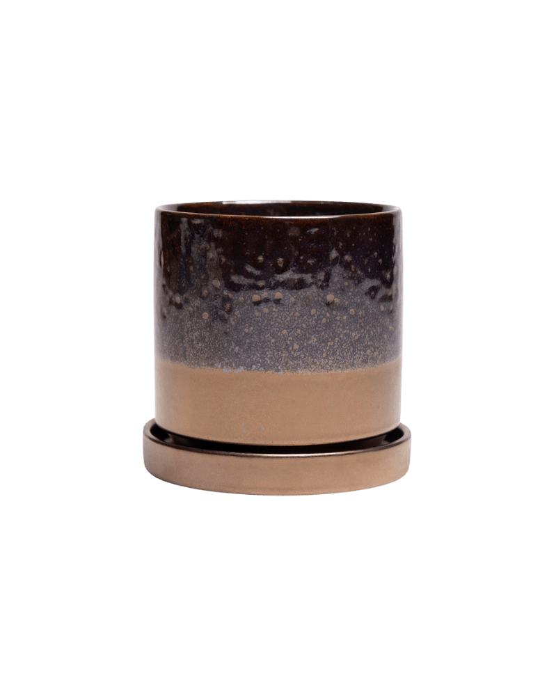 Minute Ceramic Pot And Saucer Set With Drainage - Chive UK