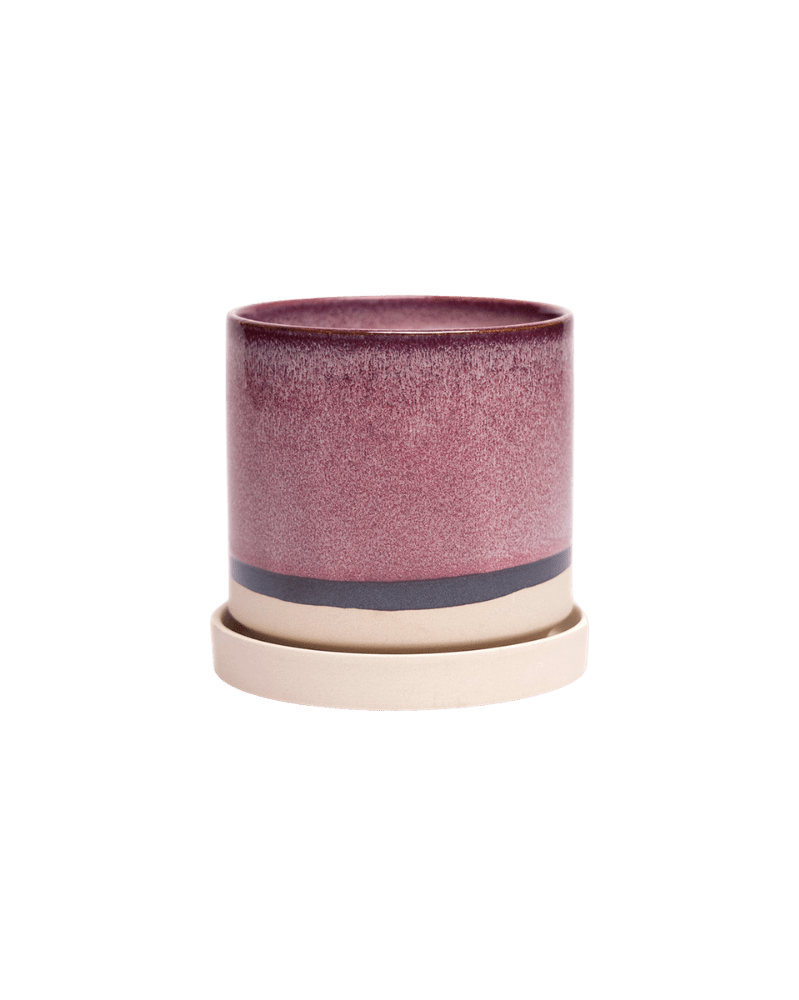 Minute Ceramic Pot And Saucer Set With Drainage - Chive UK