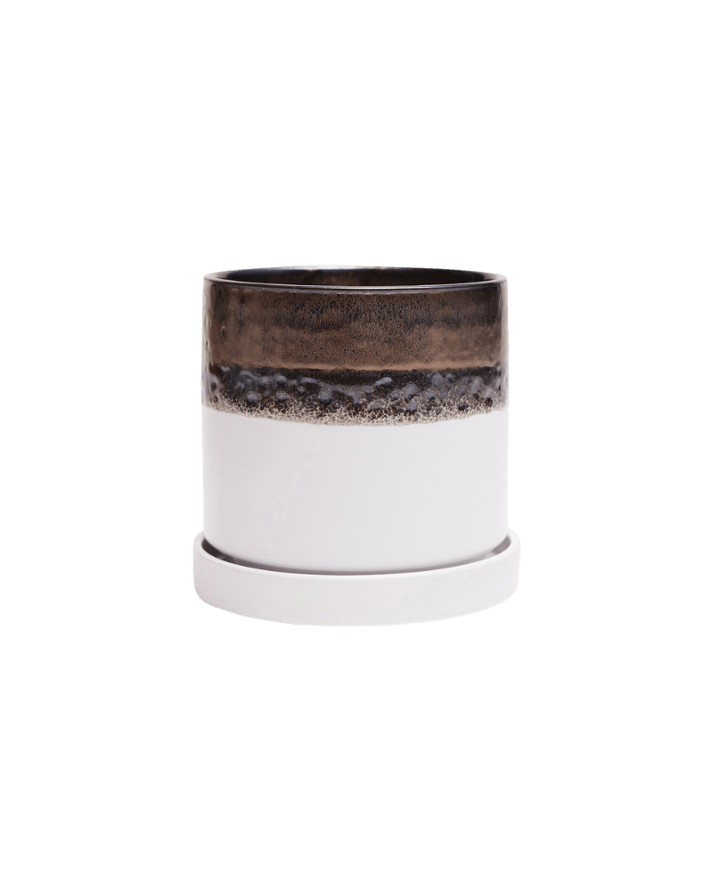 Minute Ceramic Pot And Saucer Set With Drainage - Chive UK