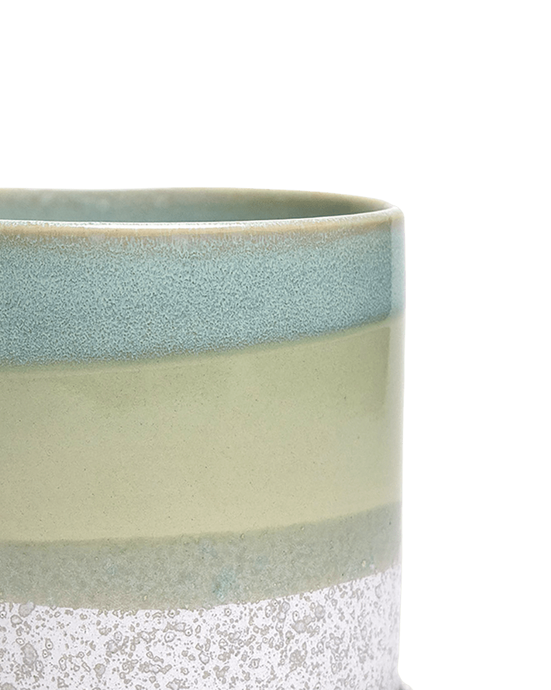 Minute Ceramic Pot And Saucer Set With Drainage - Chive UK