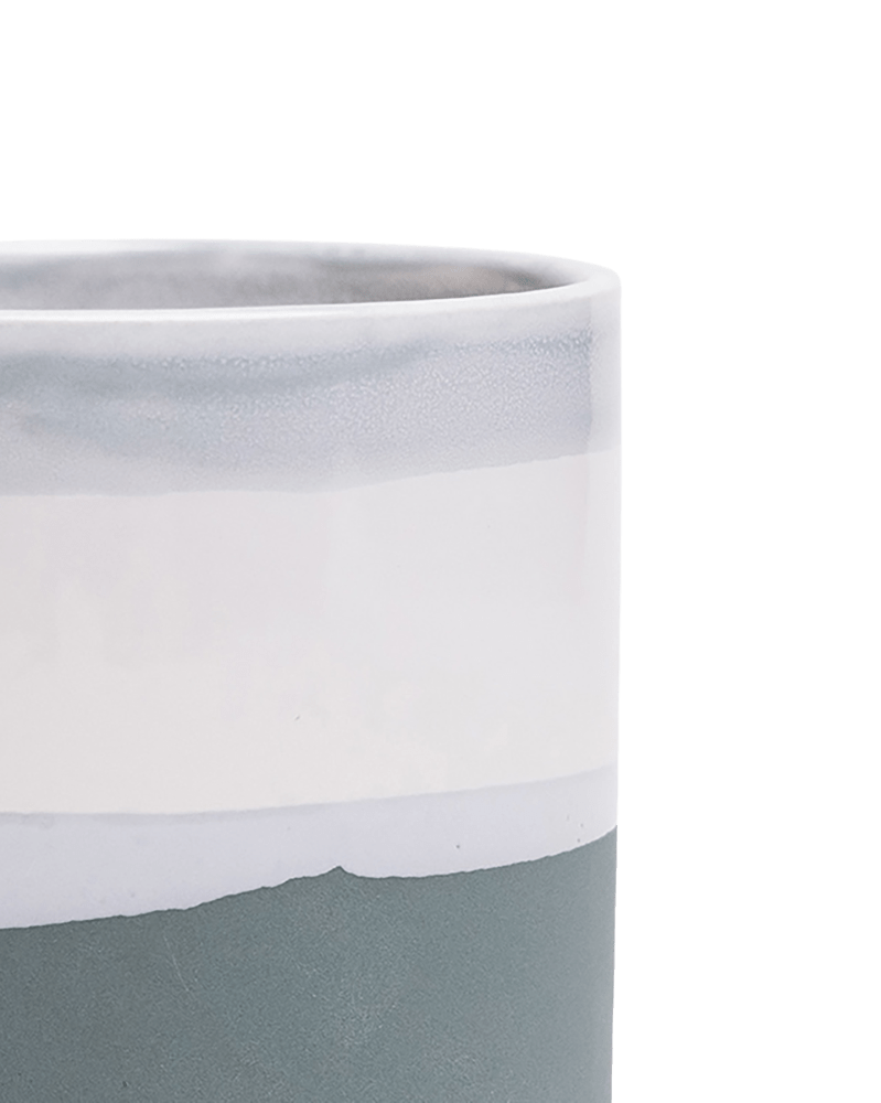 Minute Ceramic Pot And Saucer Set With Drainage - Chive UK