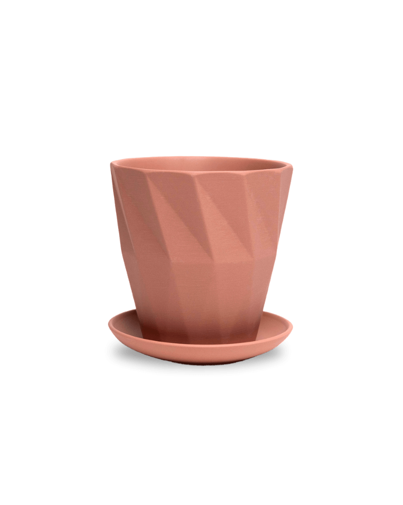 Virago 5" Porcelain Pot With Drainage Hole And Saucer - Chive UK