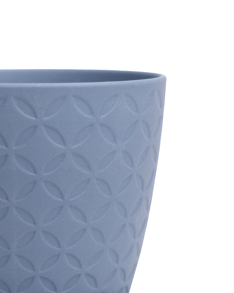 Virago 5" Porcelain Pot With Drainage Hole And Saucer - Chive UK