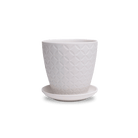 Virago 5" Porcelain Pot With Drainage Hole And Saucer - Chive UK