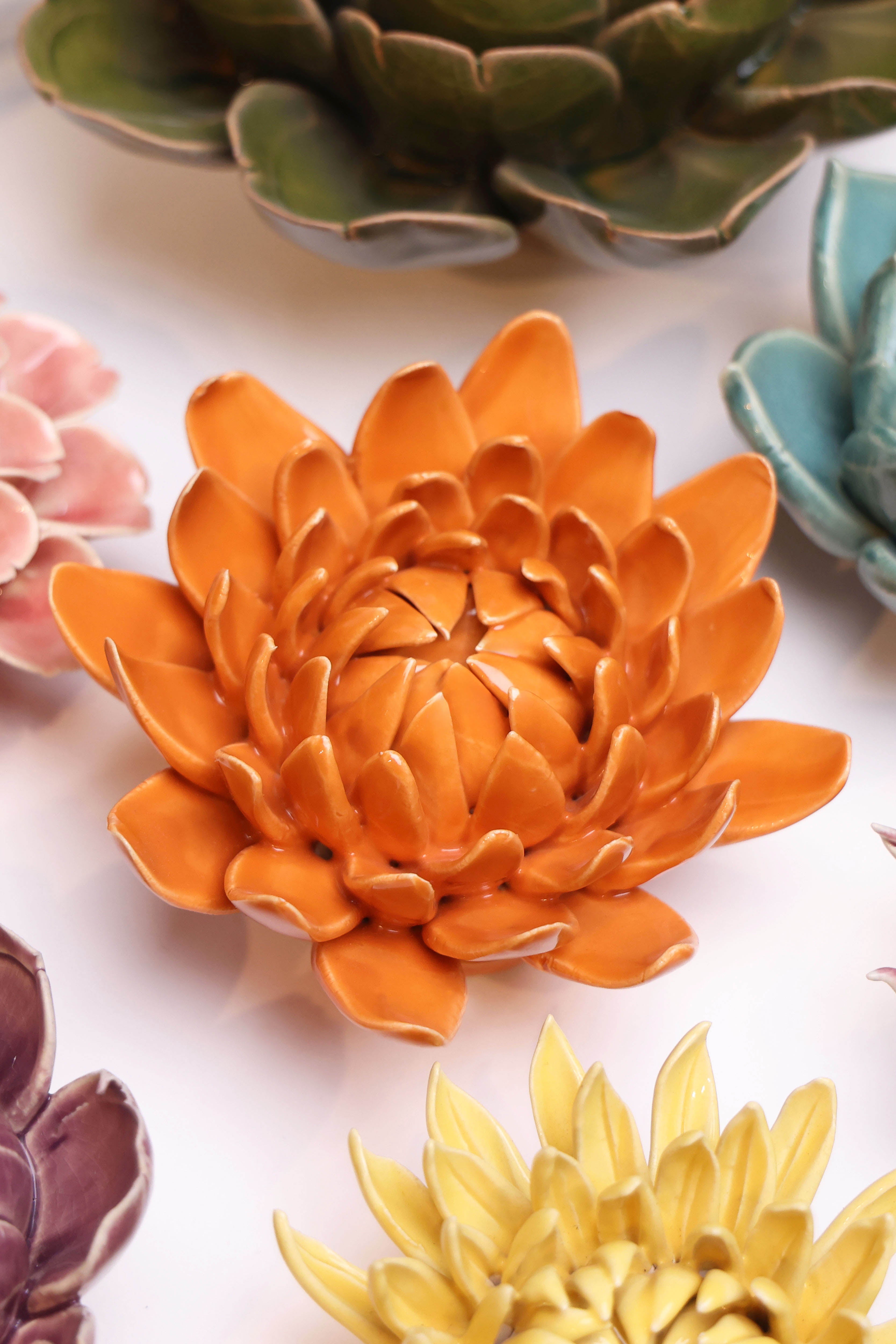 Ceramic Flower Dahlia Orange 11 - Chive UK