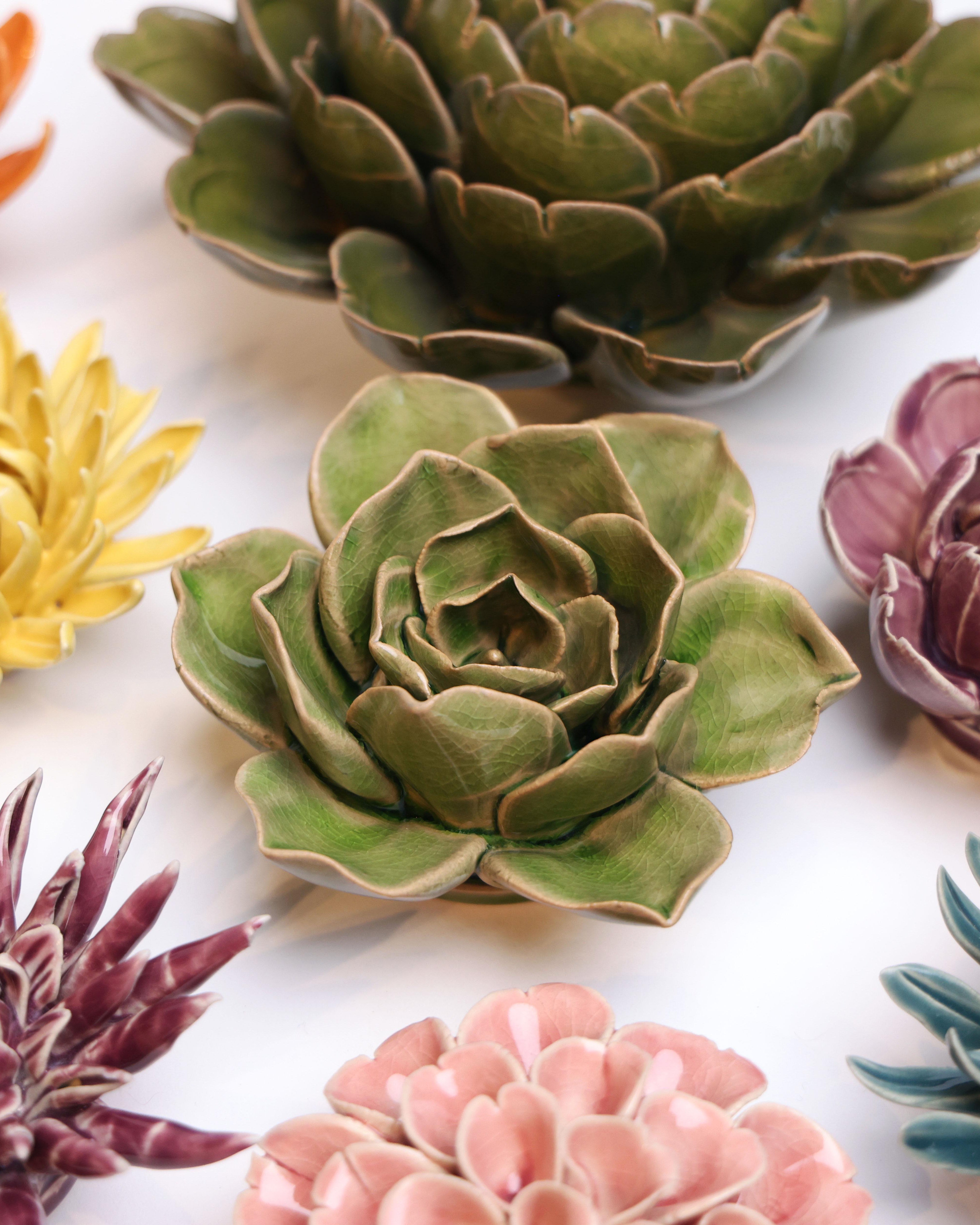 Ceramic Flower - Flower Green 11 - Chive UK