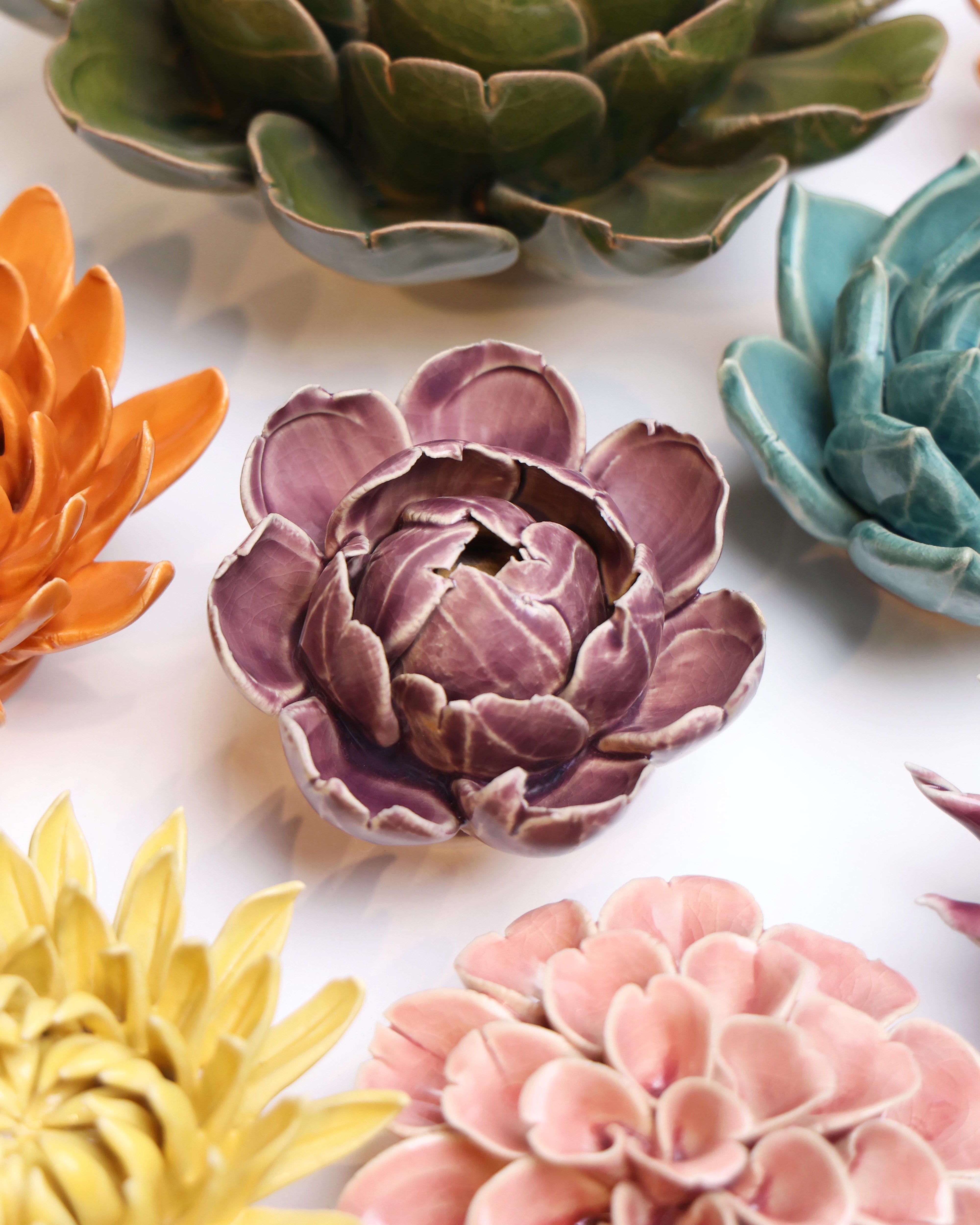 Ceramic Flower - Peony Purple 11 - Chive UK