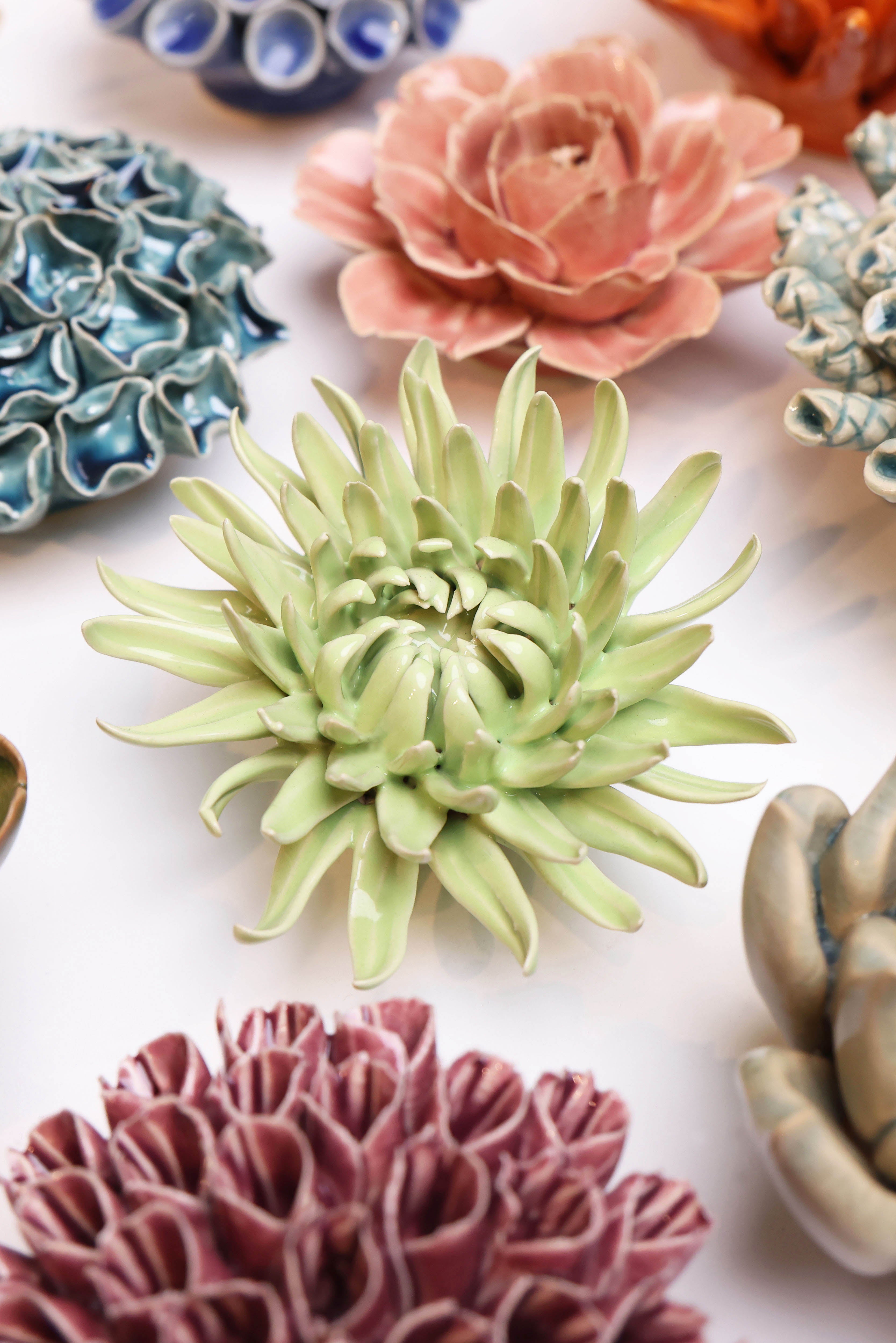 Ceramic Flower - Flower Green 12 - Chive UK