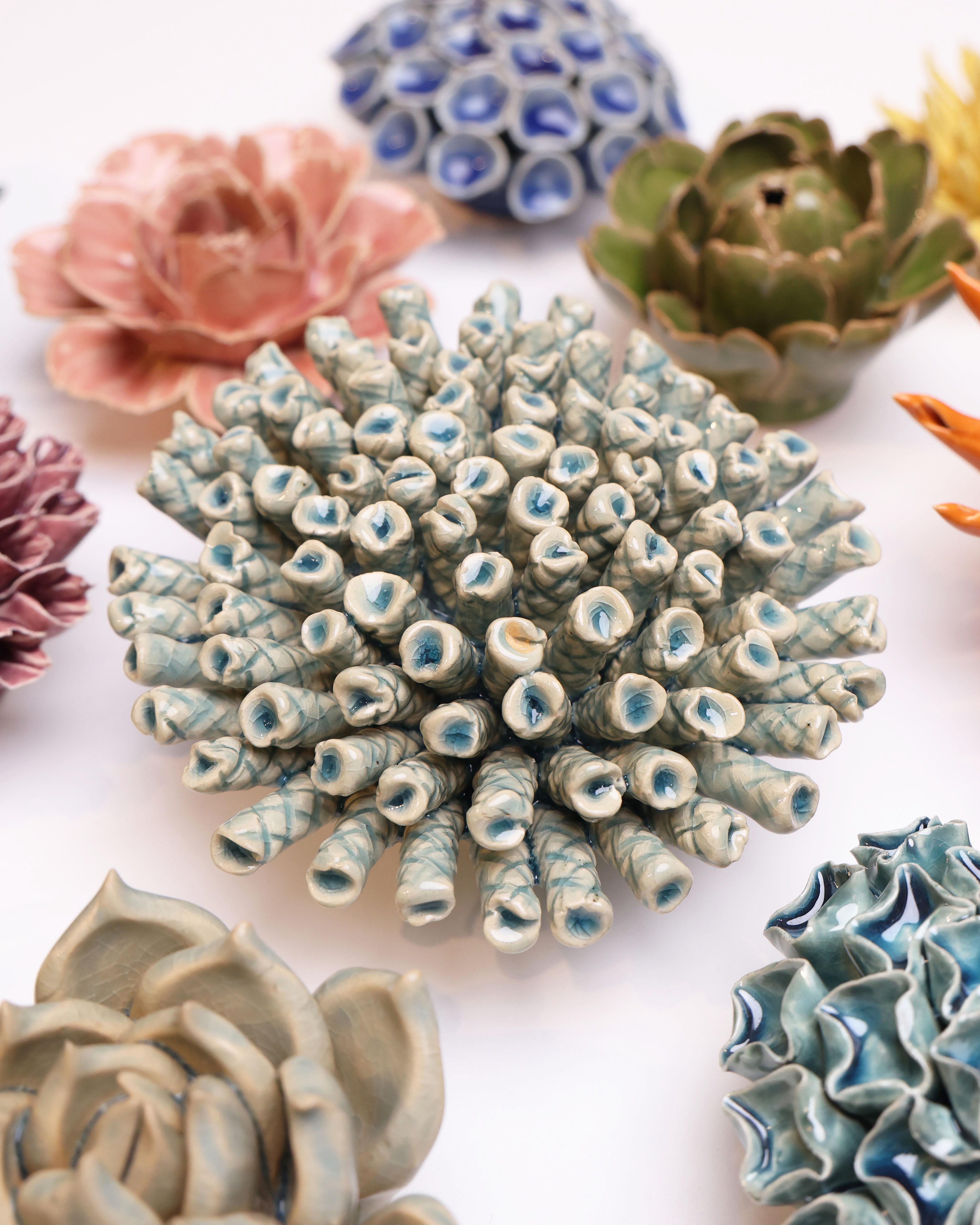 Ceramic Flower Large Blue 12 - Chive UK