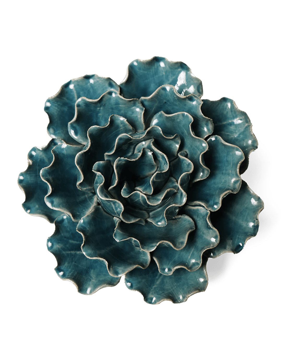 Ceramic Flower Lettuce Teal Large 5 - Chive UK