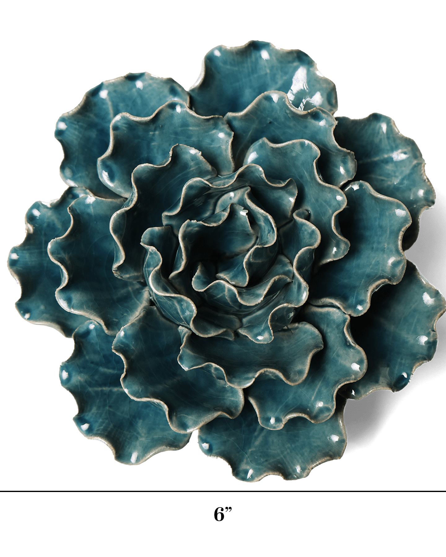 Ceramic Flower Lettuce Teal Large 5 - Chive UK