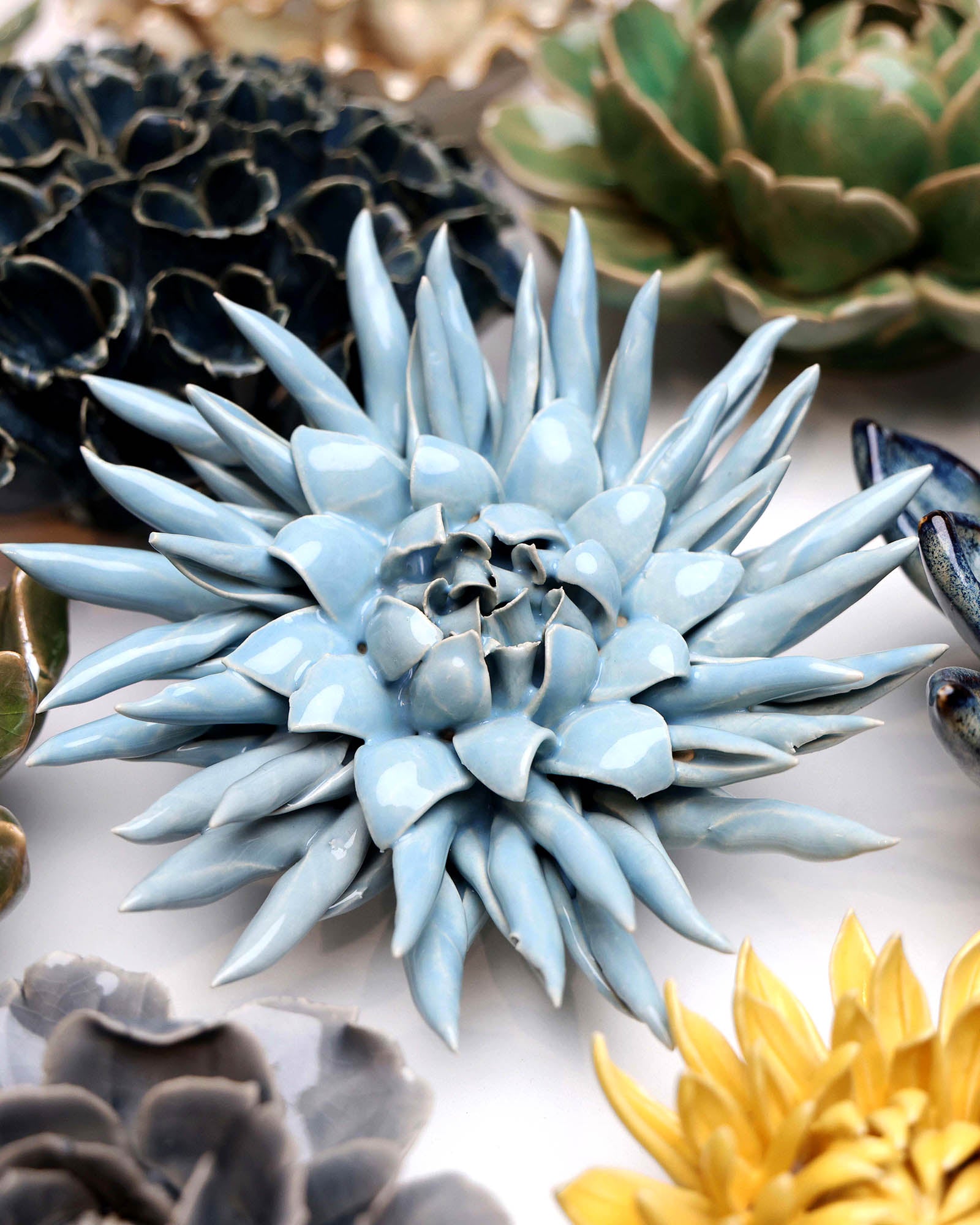 Ceramic Flower - Flower Blue 6 - Chive UK