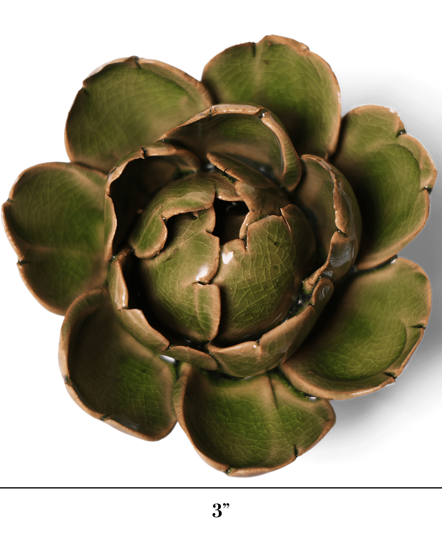 Ceramic Flower Peony Green 7 - Chive UK