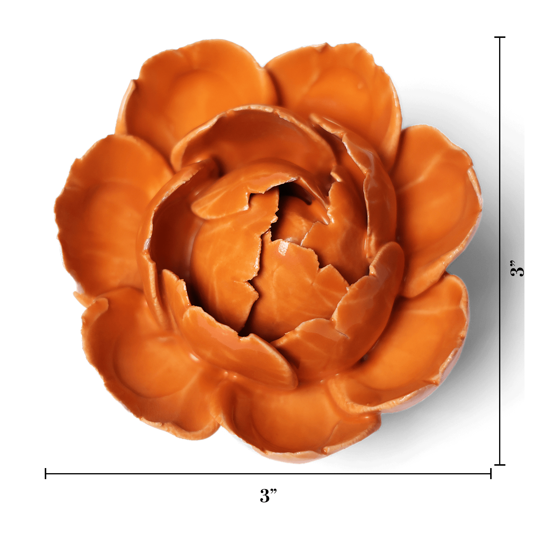 Ceramic Flower Peony Orange 7 - Chive UK