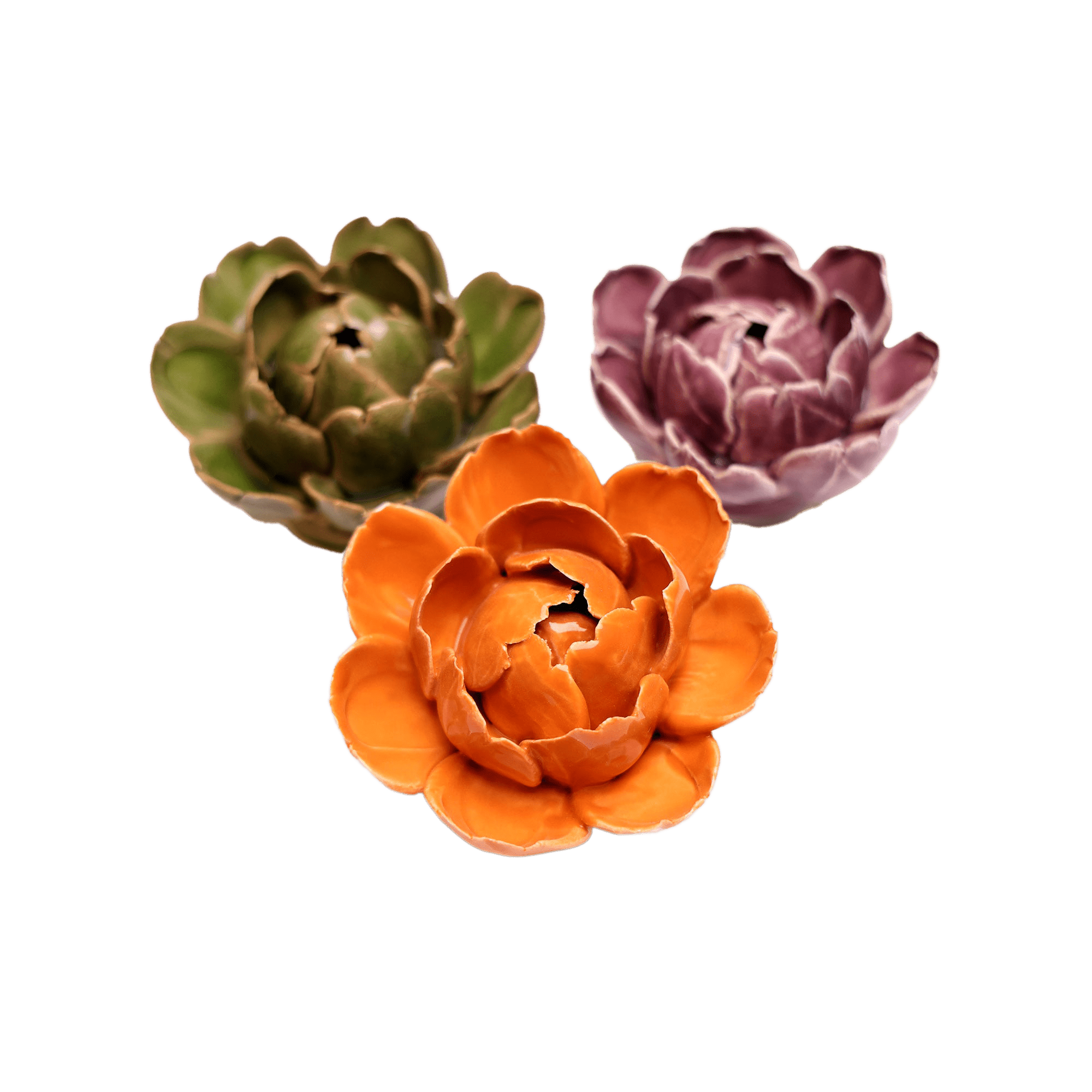 Ceramic Flower Peony Orange 7 - Chive UK