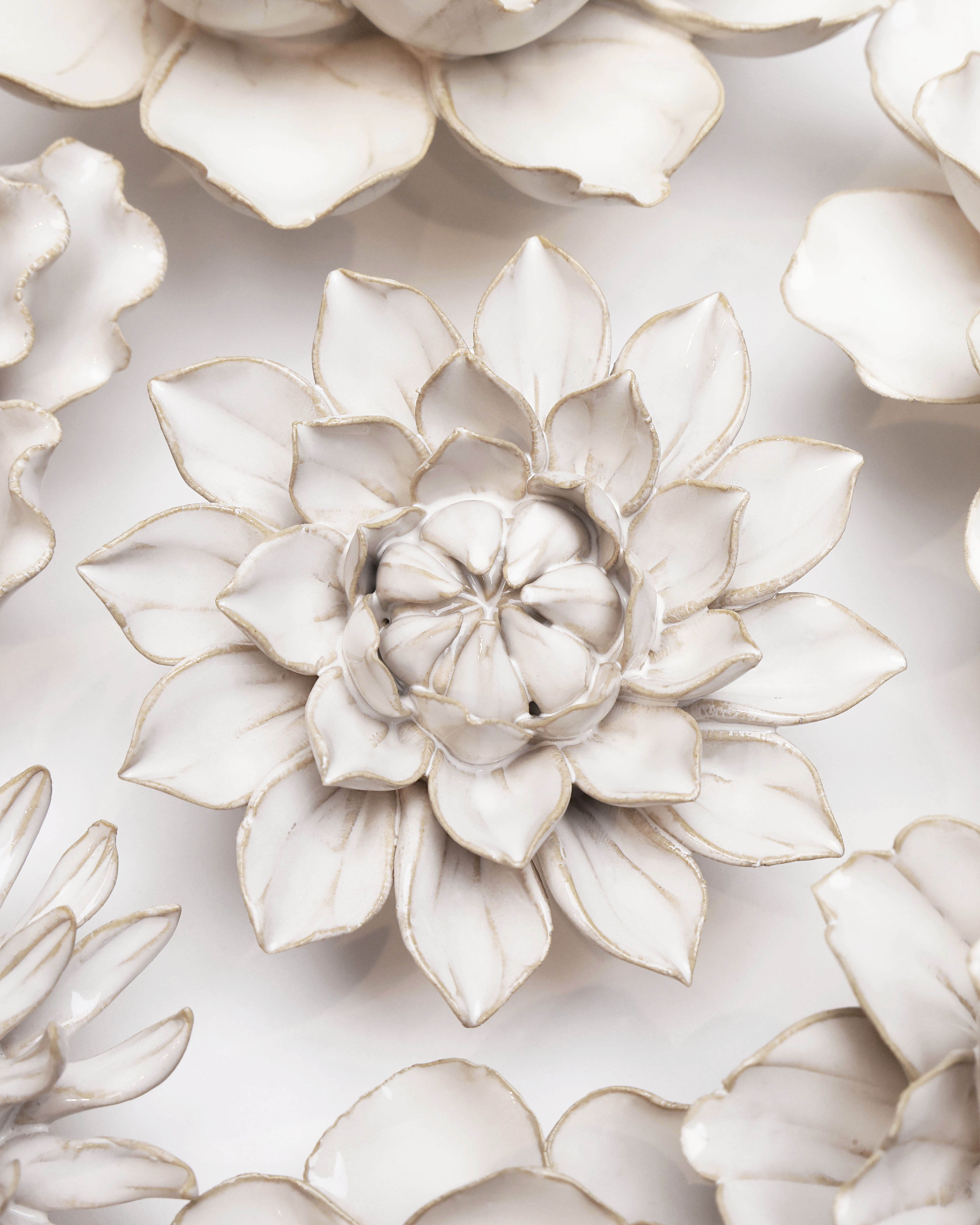 Coastal Ceramic Flower Ivory Dahlia - Chive UK