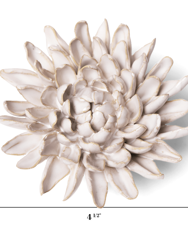 Coastal Ceramic Flower Ivory Chrysanthemum - Chive UK