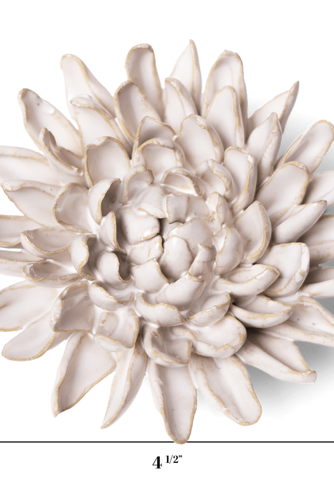 Coastal Ceramic Flower Ivory Chrysanthemum - Chive UK
