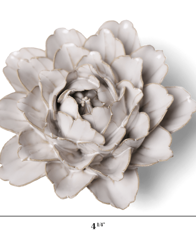 Coastal Ceramic Flower Ivory Zinnia - Chive UK