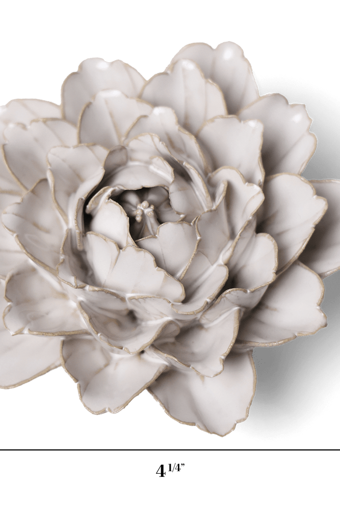 Coastal Ceramic Flower Ivory Zinnia - Chive UK