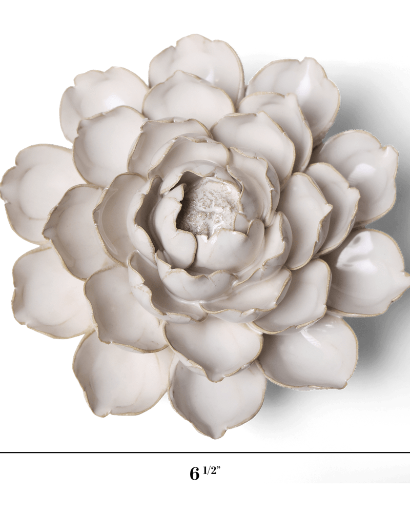 Coastal Ceramic Flower Ivory Cabbage Flower - Chive UK