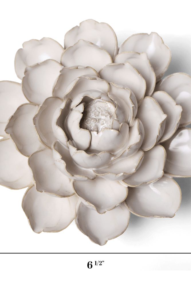 Coastal Ceramic Flower Ivory Cabbage Flower - Chive UK