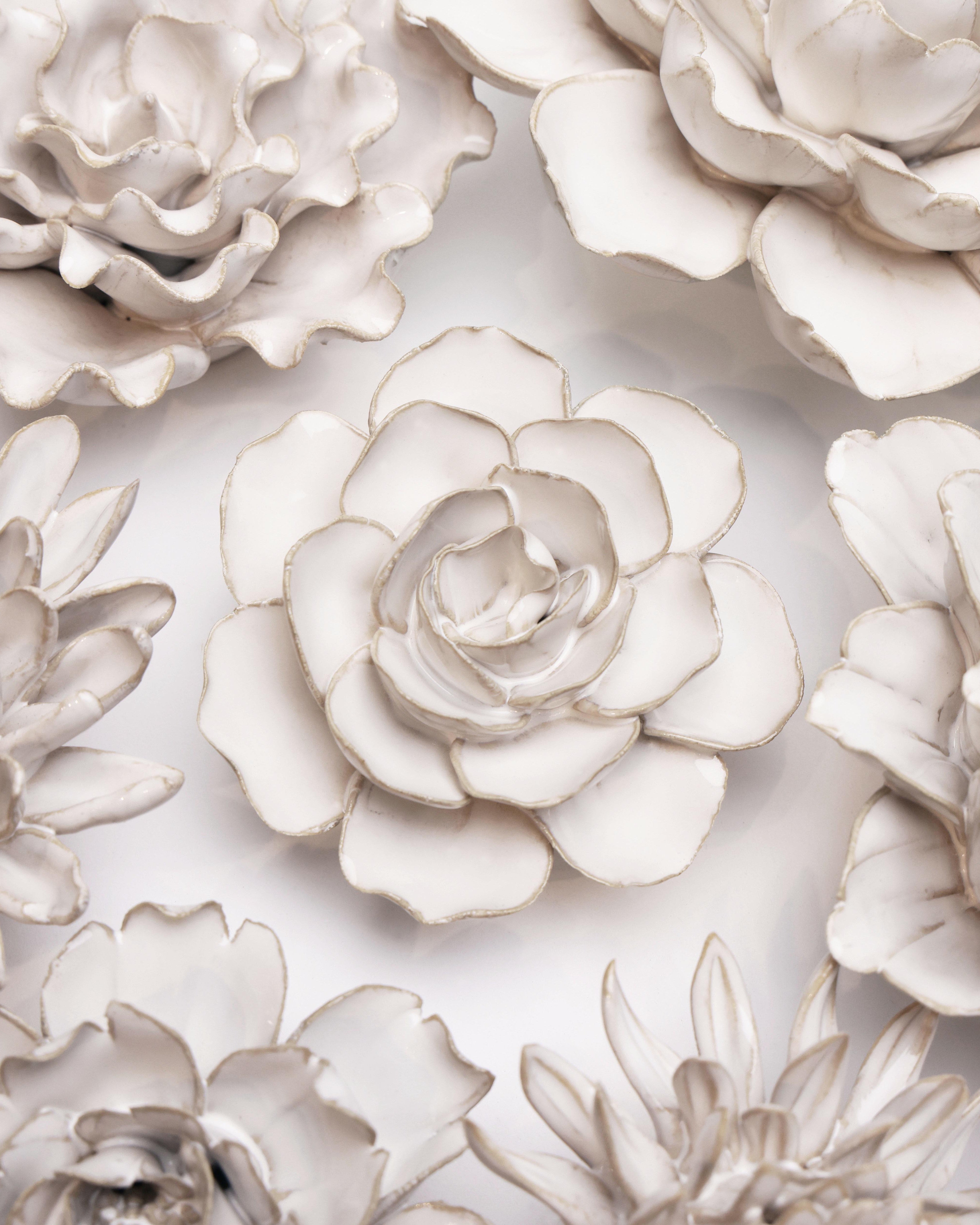 Coastal Ceramic Flower Ivory Ranunculus - Chive UK