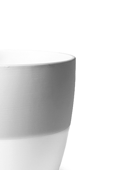 Dyad Porcelain Modern Indoor Plant Pot With Saucer - Chive UK