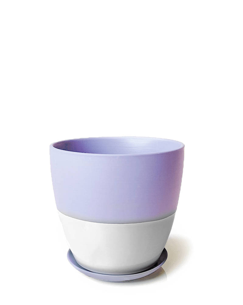 Dyad Porcelain Modern Indoor Plant Pot With Saucer - Chive UK