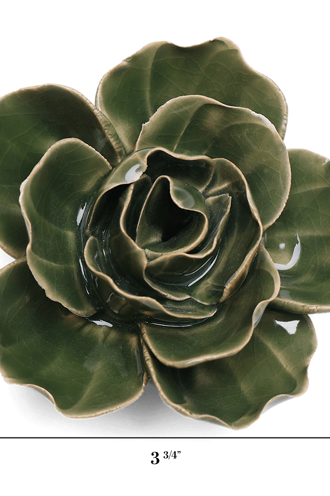 English Garden Ceramic Flower Green Ranunculus - Chive UK