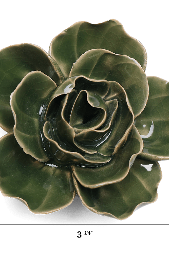 English Garden Ceramic Flower Green Ranunculus - Chive UK