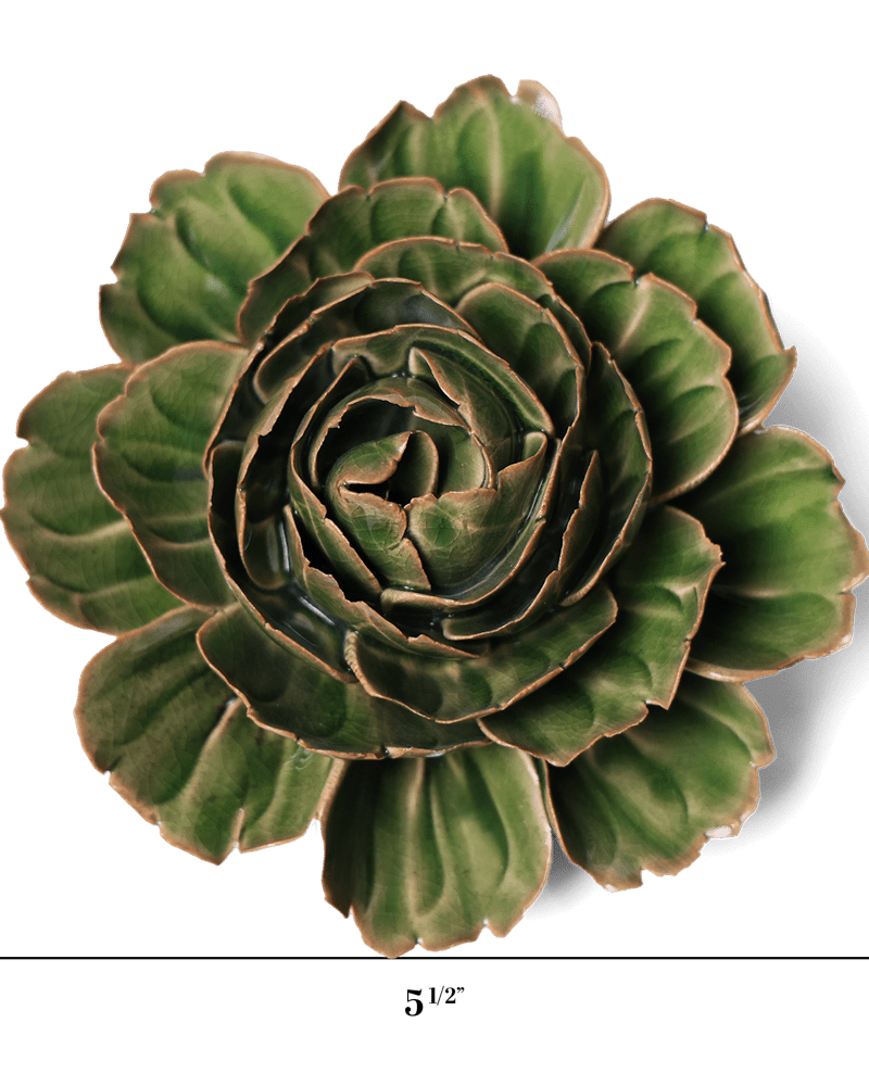 English Garden Ceramic Flower Green Cabbage Flower - Chive UK