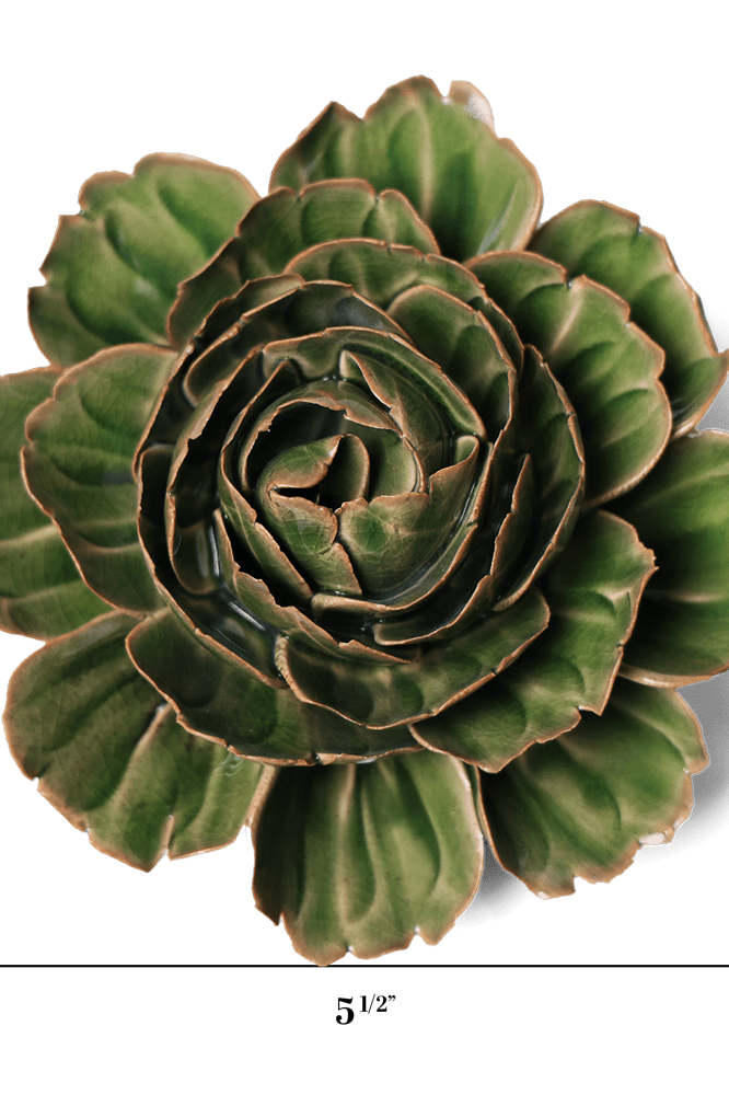 English Garden Ceramic Flower Green Cabbage Flower - Chive UK