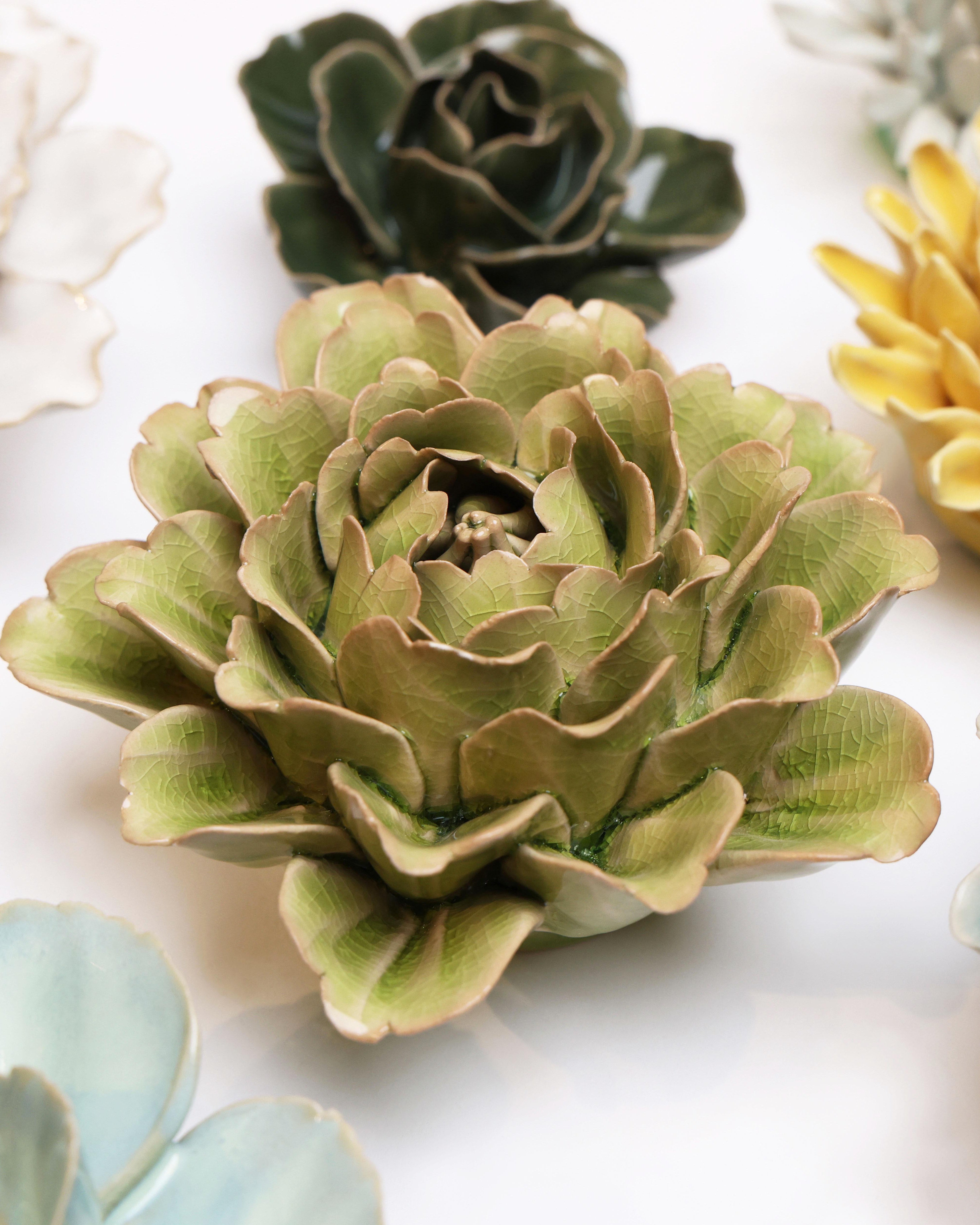 English Garden Ceramic Flower Green Tree Peony - Chive UK