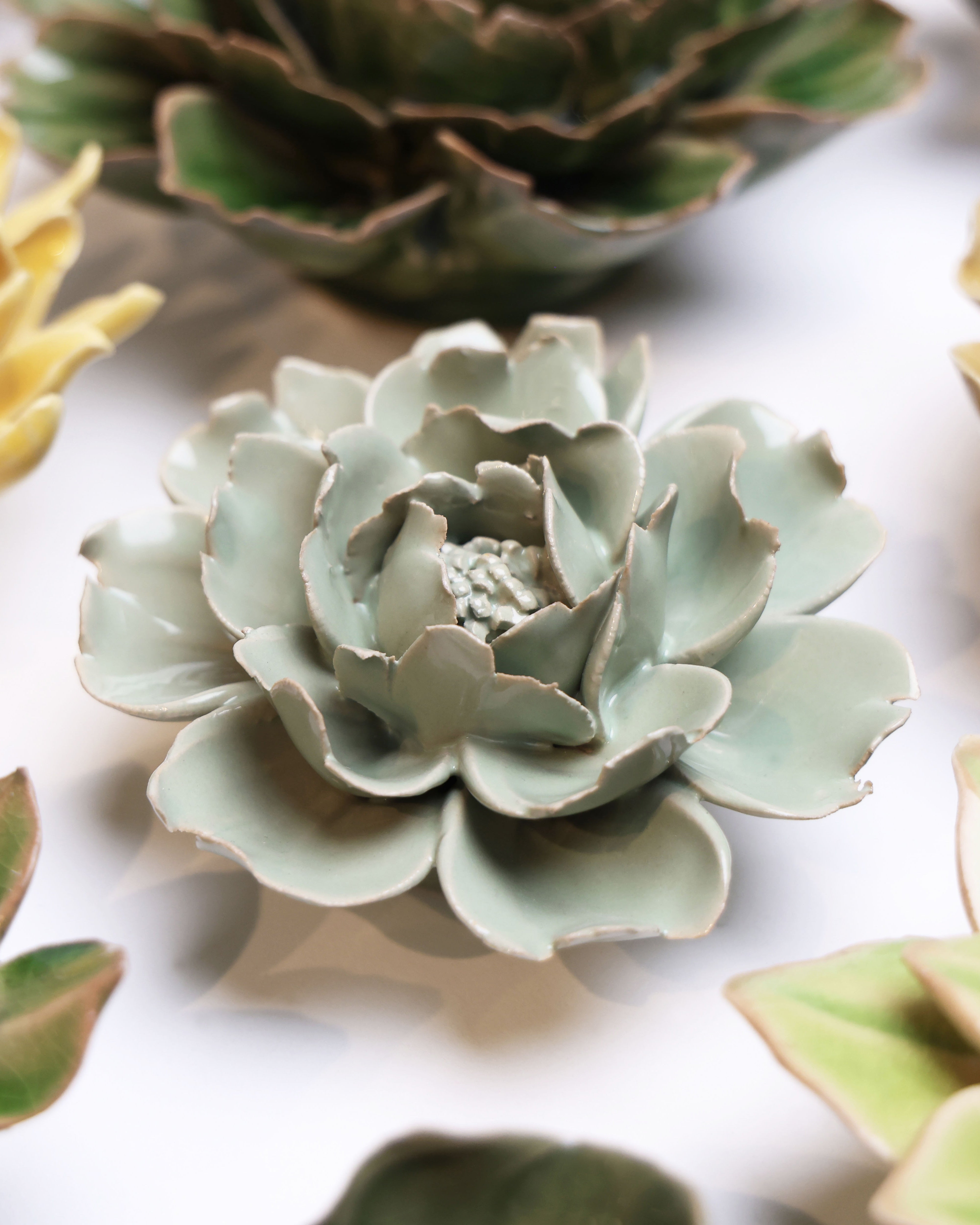 English Garden Ceramic Flower Green Rose - Chive UK