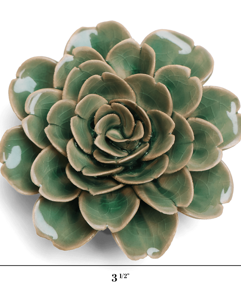 English Garden Ceramic Flower Pastel Green Tea Rose - Chive UK