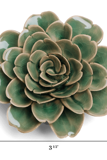English Garden Ceramic Flower Pastel Green Tea Rose - Chive UK