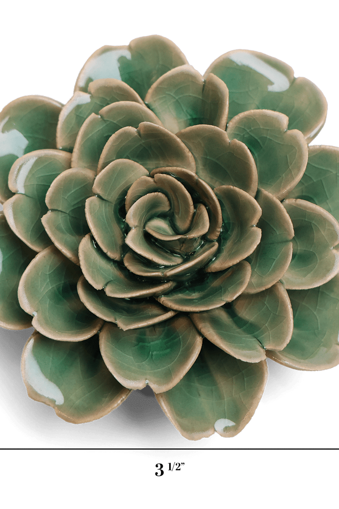 English Garden Ceramic Flower Pastel Green Tea Rose - Chive UK