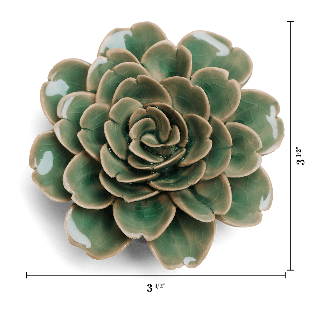 English Garden Ceramic Flower Pastel Green Tea Rose - Chive UK