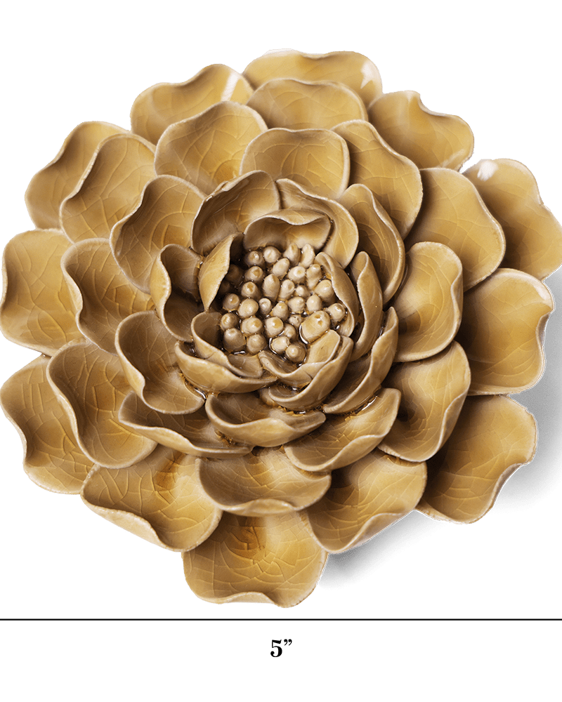 English Garden Ceramic Flower Caramel Charm Peony - Chive UK