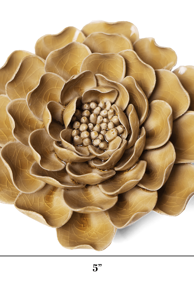 English Garden Ceramic Flower Caramel Charm Peony - Chive UK