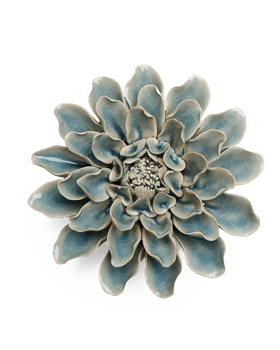 English Garden Ceramic Flower Teal Dinner Plate Dahlia - Chive UK
