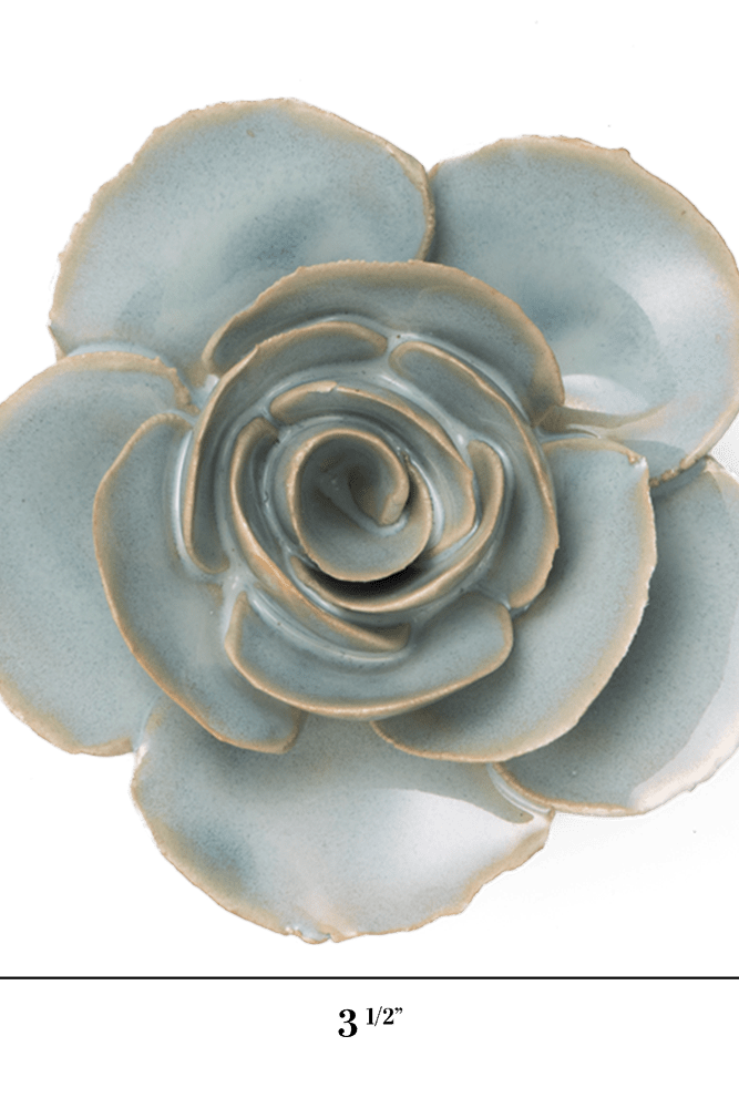 France Ceramic Flower Teal Ranunculus - Chive UK