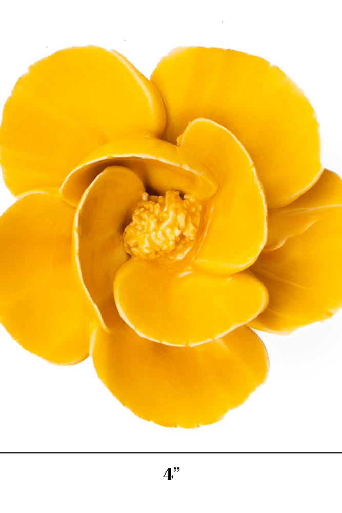 France Ceramic Flower Yellow Lotus - Chive UK