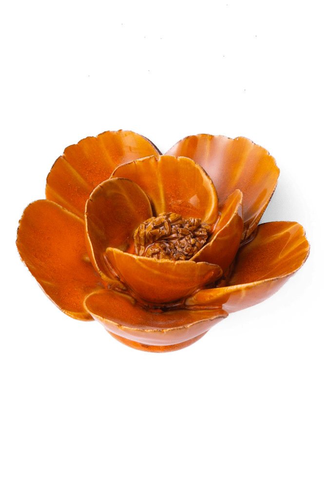 France Ceramic Flower Orange Lotus - Chive UK
