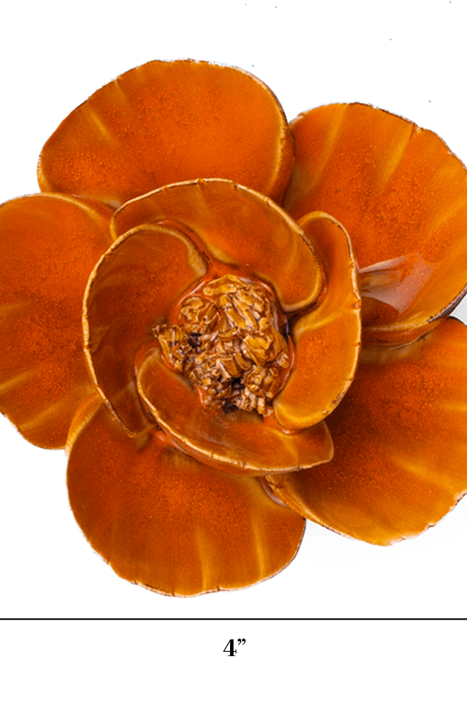 France Ceramic Flower Orange Lotus - Chive UK